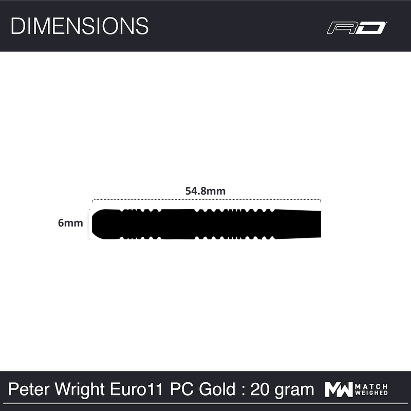 Peter Wright Euro 11 Element Gold PC 20 Steeldarts - DreamDarts Dartshop