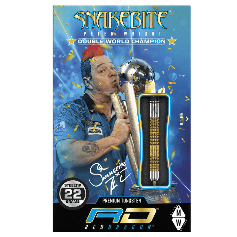 Peter Wright Snakebite Double World Champion SE Gold Plus Steeldarts - DreamDarts Dartshop