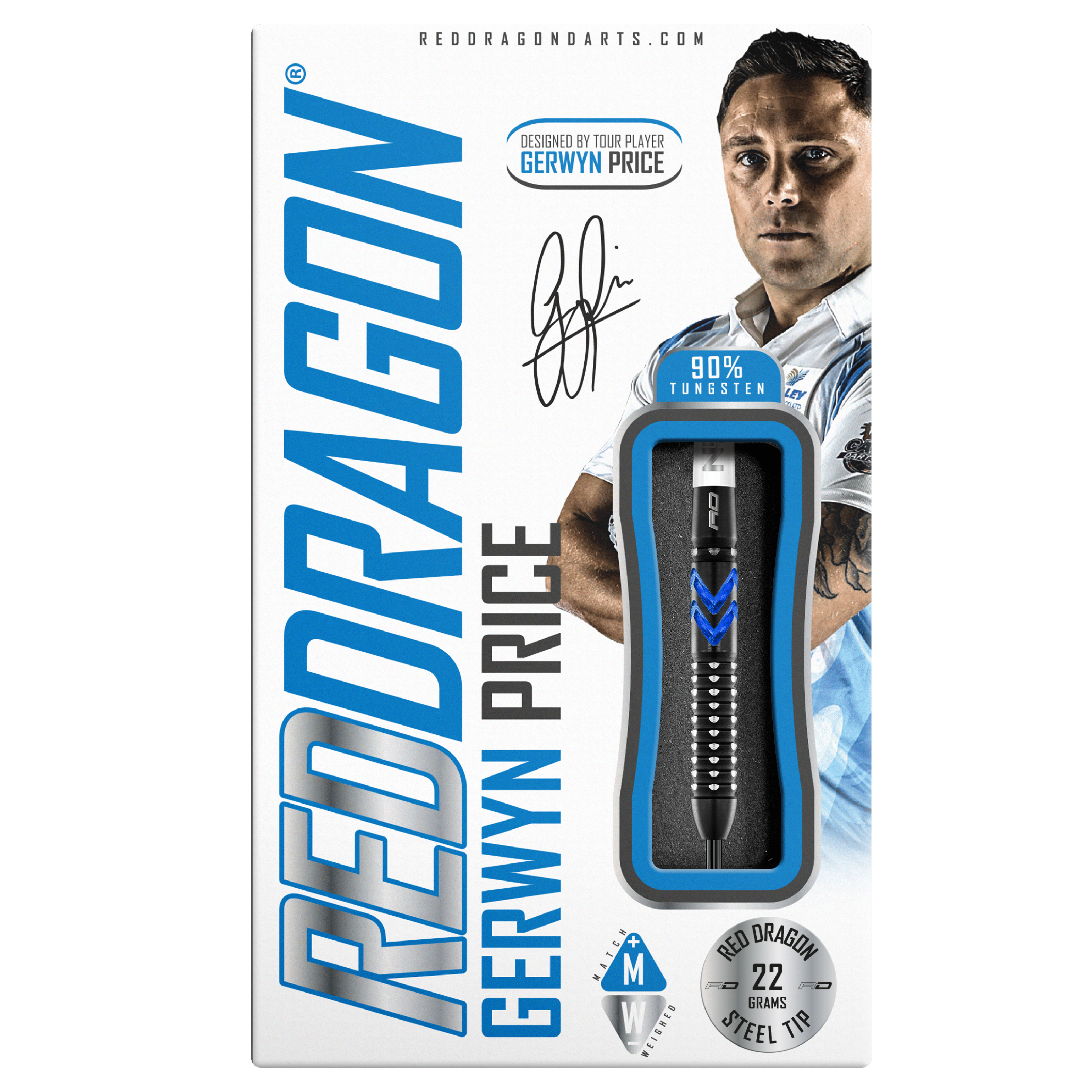 Red Dragon Gerwyn Price Blue Ice SE Steeldarts - DreamDarts Online Dartshop