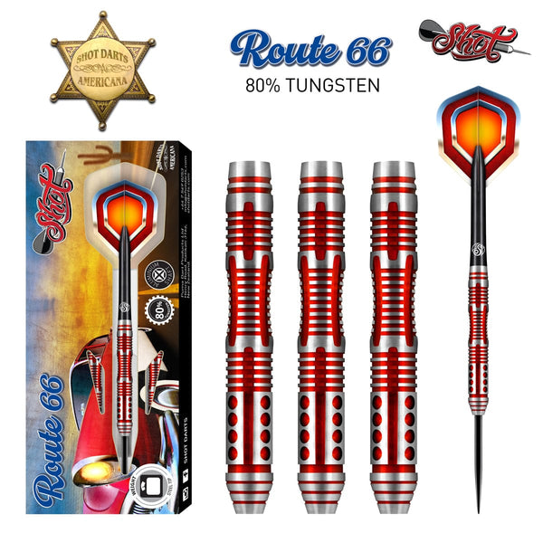 Shot Americana Route 66 80% Steeldart - DreamDarts Dartshop