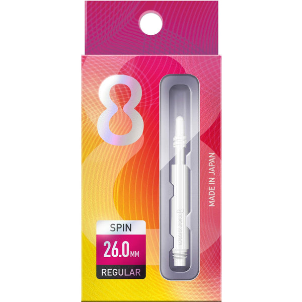 8 Flight Regular Spin White Shaft - DreamDarts Online Dartshop
