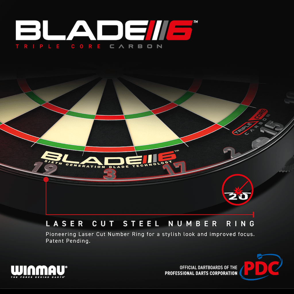 WINMAU Blade 6 Triple Core Carbon Dartboard