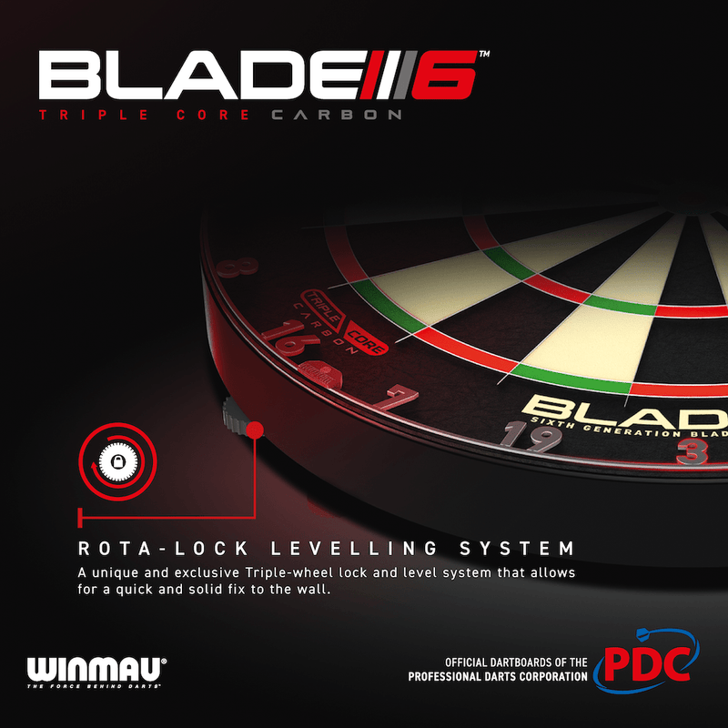 WINMAU Blade 6 Triple Core Carbon Dartboard - PDC Edition - DreamDarts Dartshop