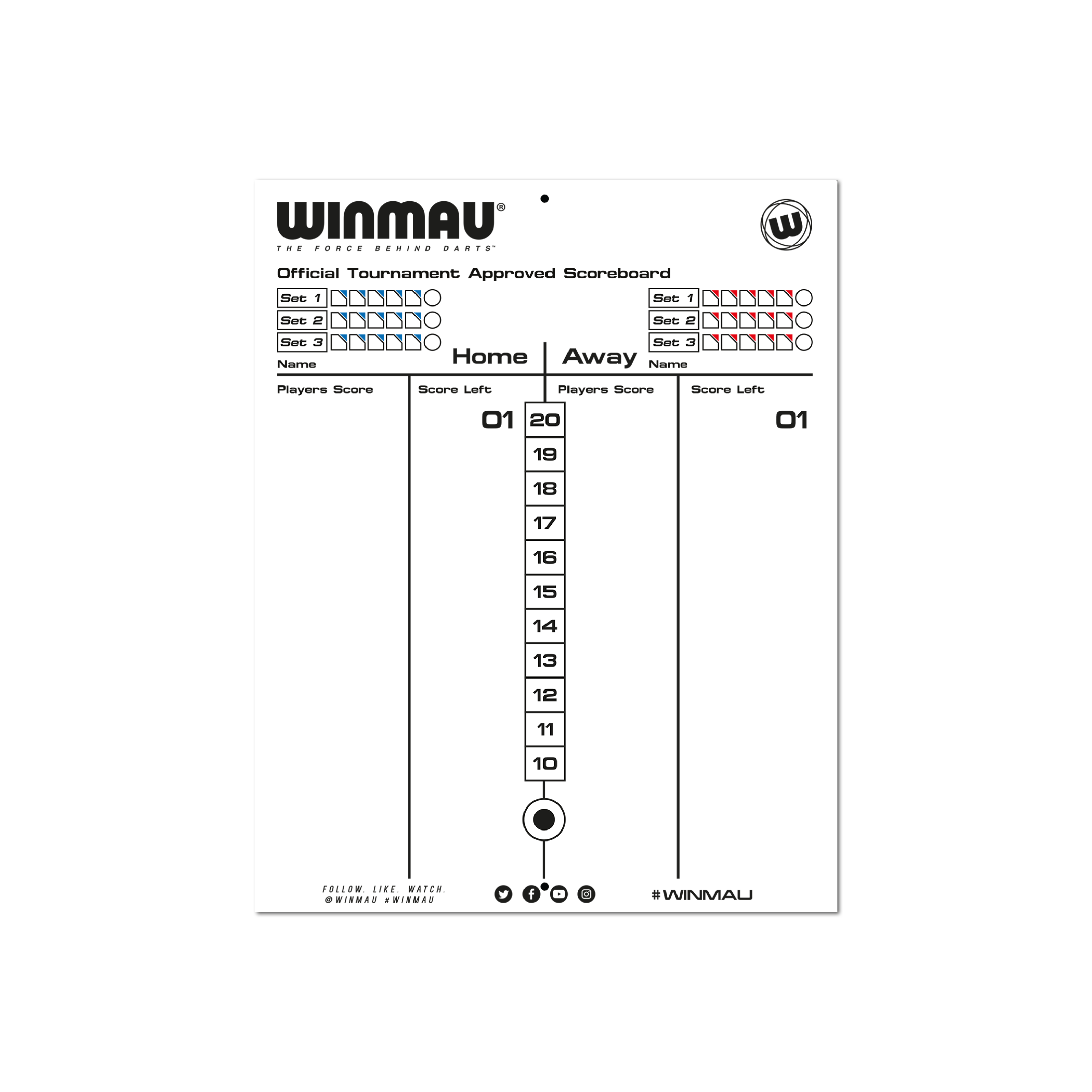 Winmau Scoreboard inklusive Stift - DreamDarts Online Dartshop