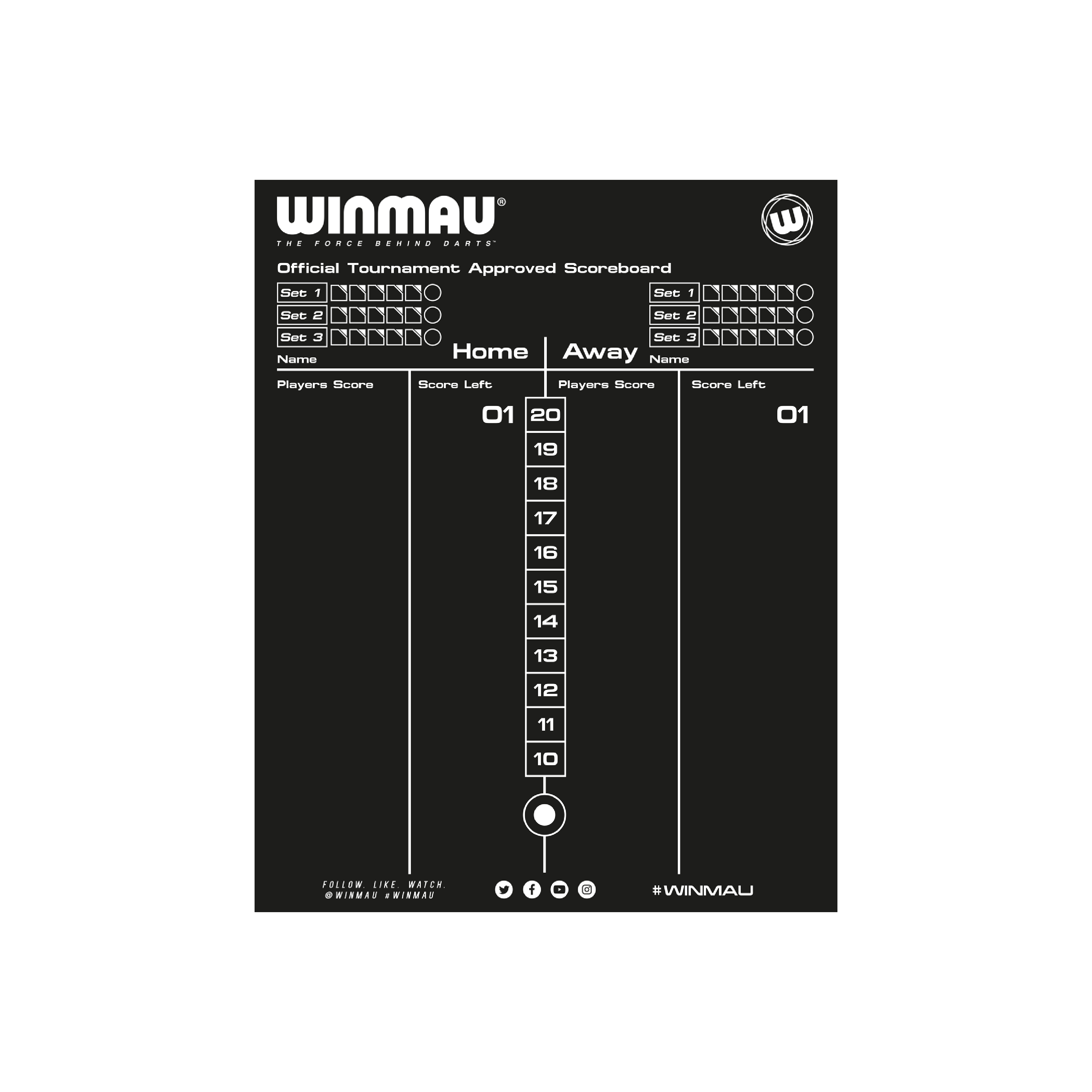 Winmau Scoreboard inklusive Stift - DreamDarts Online Dartshop